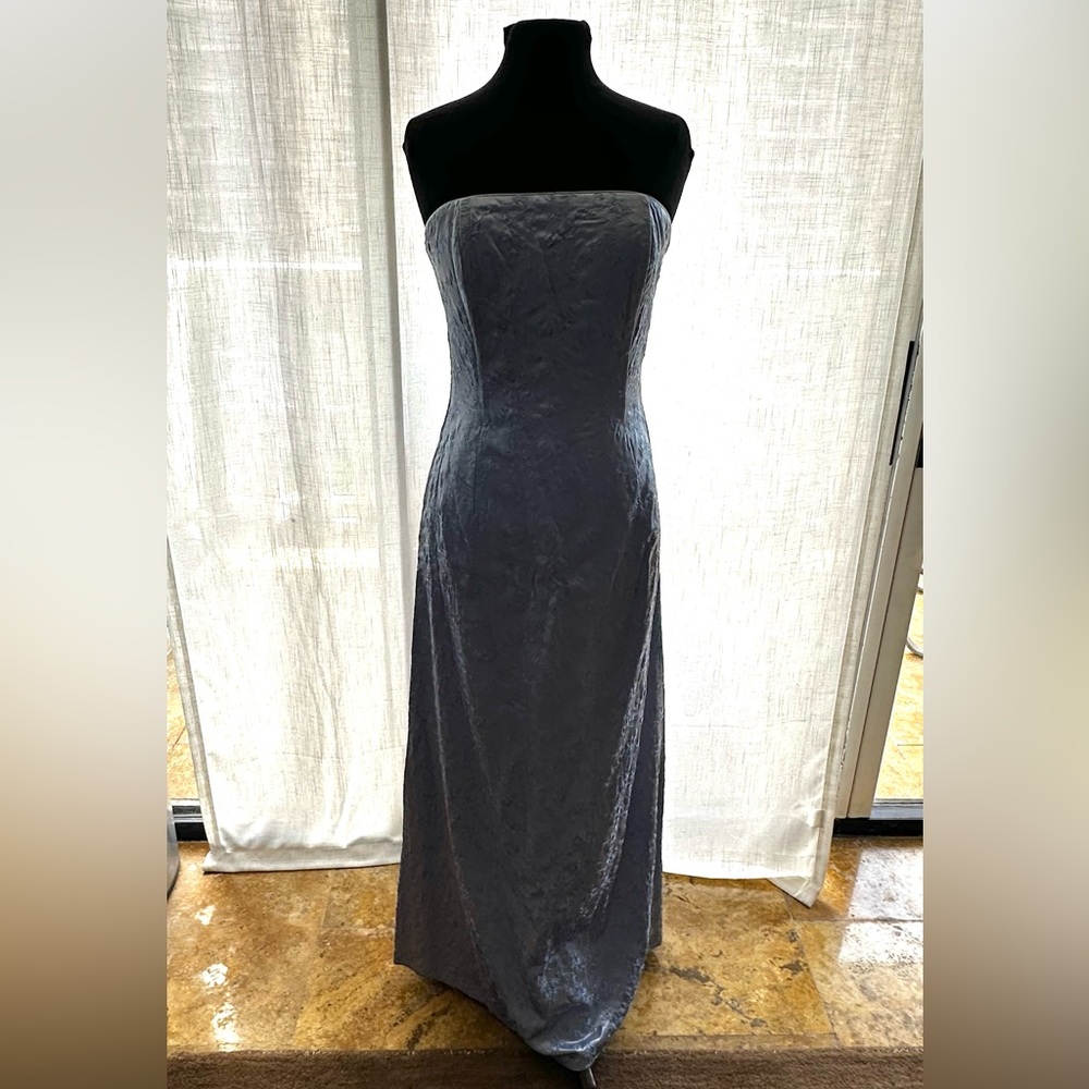 Jessica McClintock Blue Strapless Embroidered Gown Sz 10 Fits 6 NWT Formal Prom - Picture 4 of 13